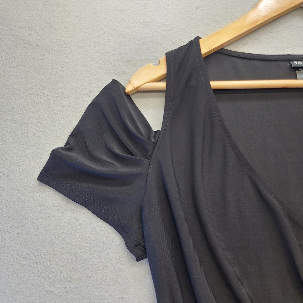 Torrid Black Cold Shoulder Ruched Wrap Surplice Top Plus Size 0 L XL 50-6198E - Picture 6 of 14